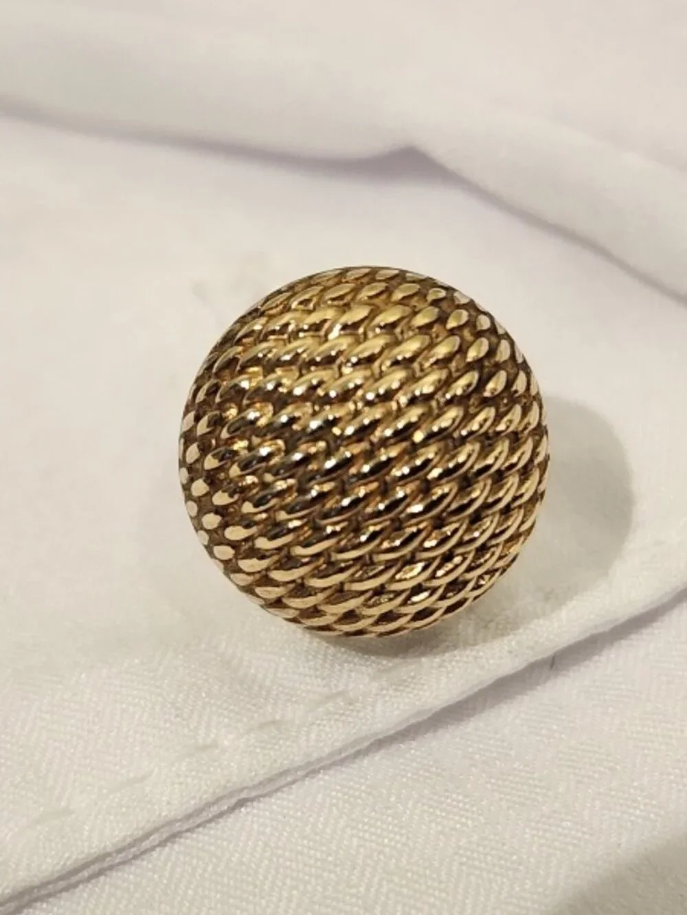 Vintage A&Z 12K Gold-Fille Dome Cufflinks & Tie Pin Set